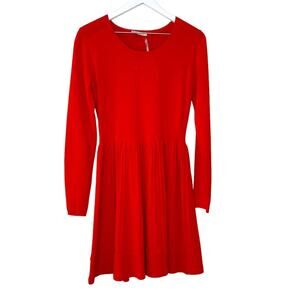 NWT Whistles Red Dolcy Knit Sweater Dress Long Sleeve Skater Style Size 8